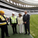 King Harald and Queen Sonja visit Green Point Stadium i Cape Town (Photo: Lise Åserud / Scanpix)